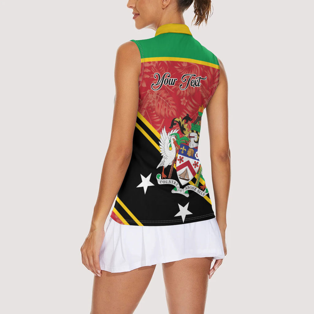 Personalized Saint Kitts and Nevis Women Sleeveless Polo Shirt Happy Independence Day