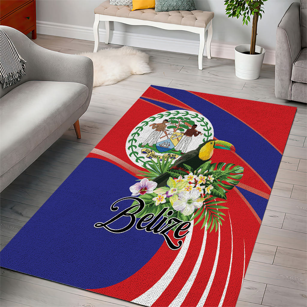 Belize Toucan Tropical Area Rug Happy Independence Day