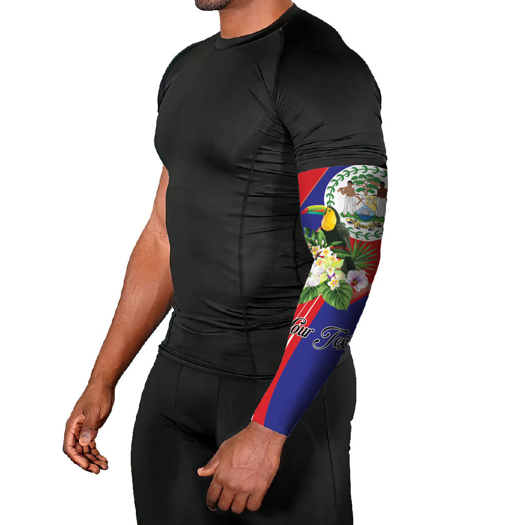 Personalized Belize Toucan Tropical Arm Sleeves Happy Independence Day