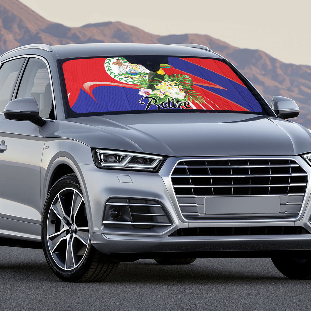 Belize Toucan Tropical Auto Sun Shade Happy Independence Day