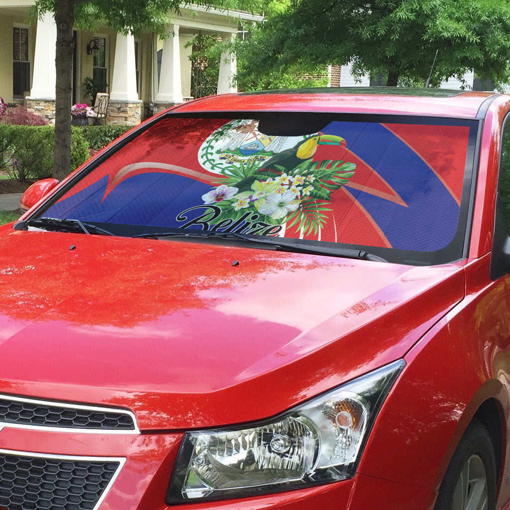 Belize Toucan Tropical Auto Sun Shade Happy Independence Day