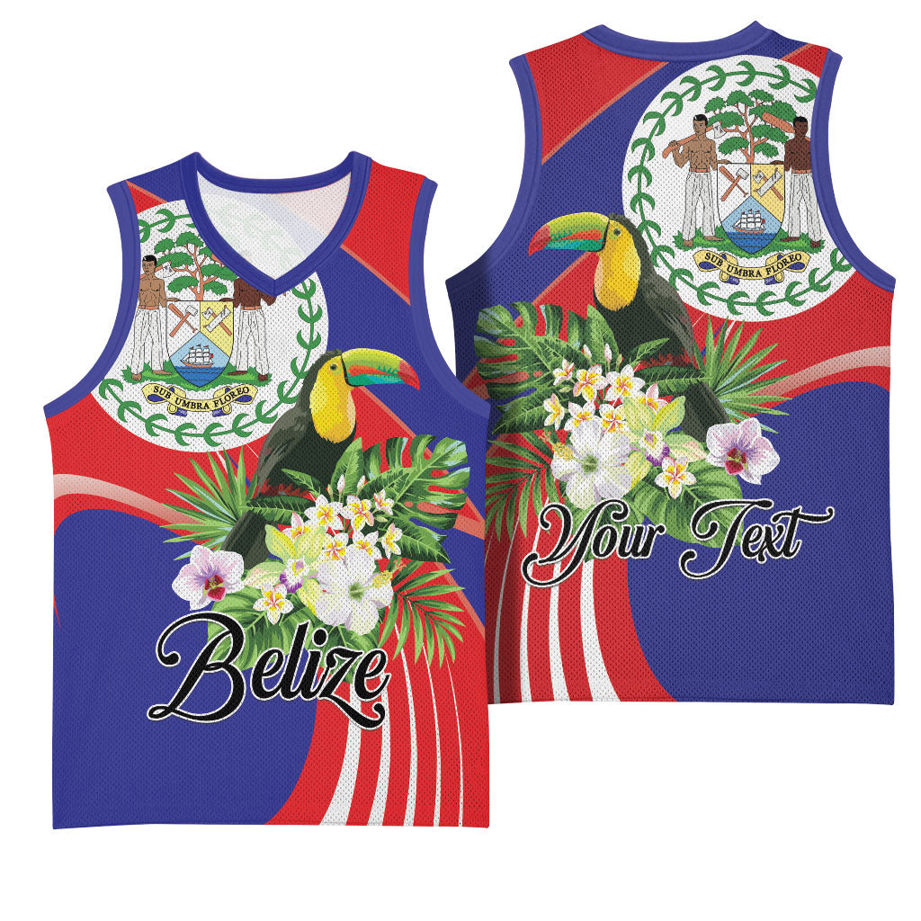 Personalized Belize Toucan Tropical Basketball Jersey Happy Independence Day