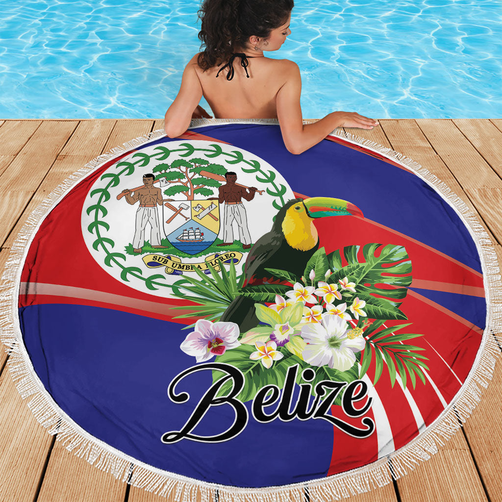 Belize Toucan Tropical Beach Blanket Happy Independence Day
