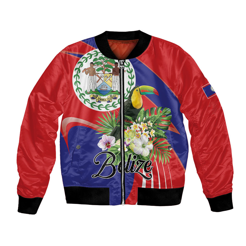 Personalized Belize Toucan Tropical Bomber Jacket Happy Independence Day