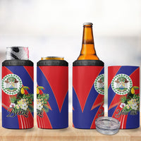 Personalized Belize Toucan Tropical 4 in 1 Can Cooler Tumbler Happy Independence Day