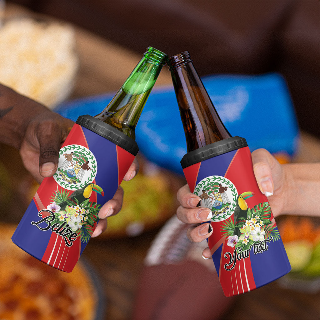 Personalized Belize Toucan Tropical 4 in 1 Can Cooler Tumbler Happy Independence Day