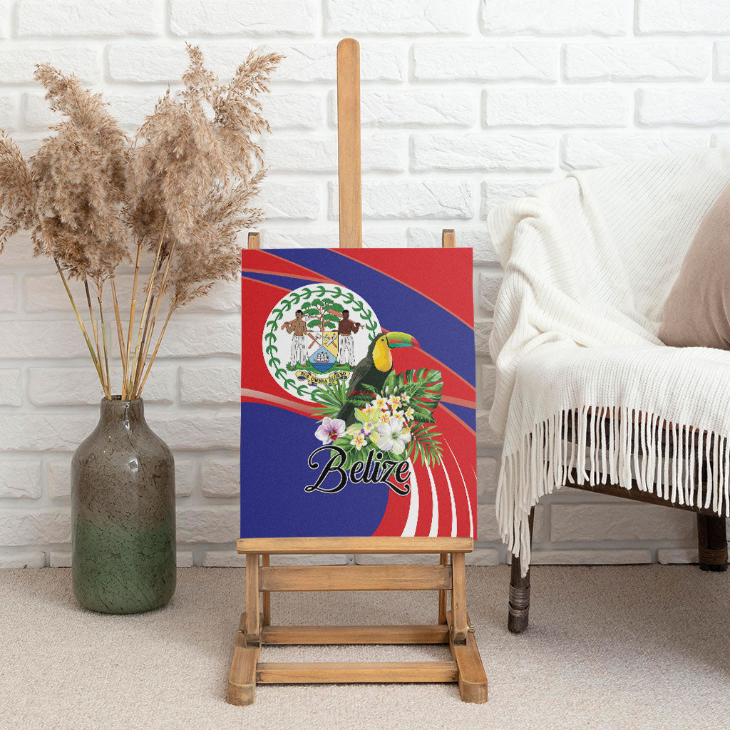 Belize Toucan Tropical Canvas Wall Art Happy Independence Day