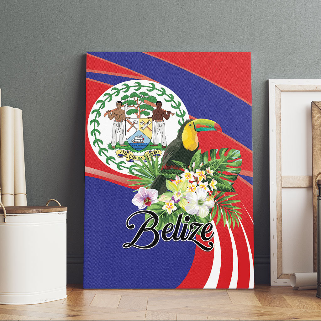 Belize Toucan Tropical Canvas Wall Art Happy Independence Day