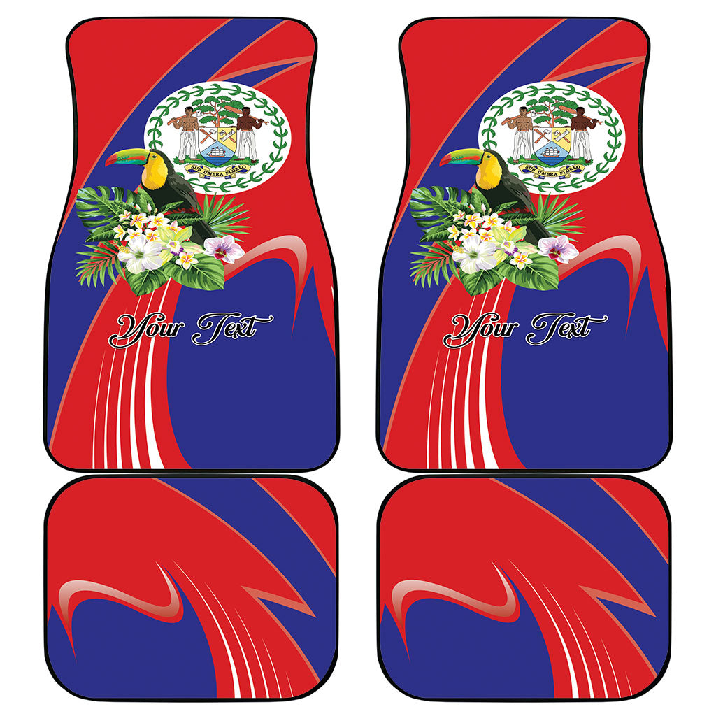 Personalized Belize Toucan Tropical Car Mats Happy Independence Day