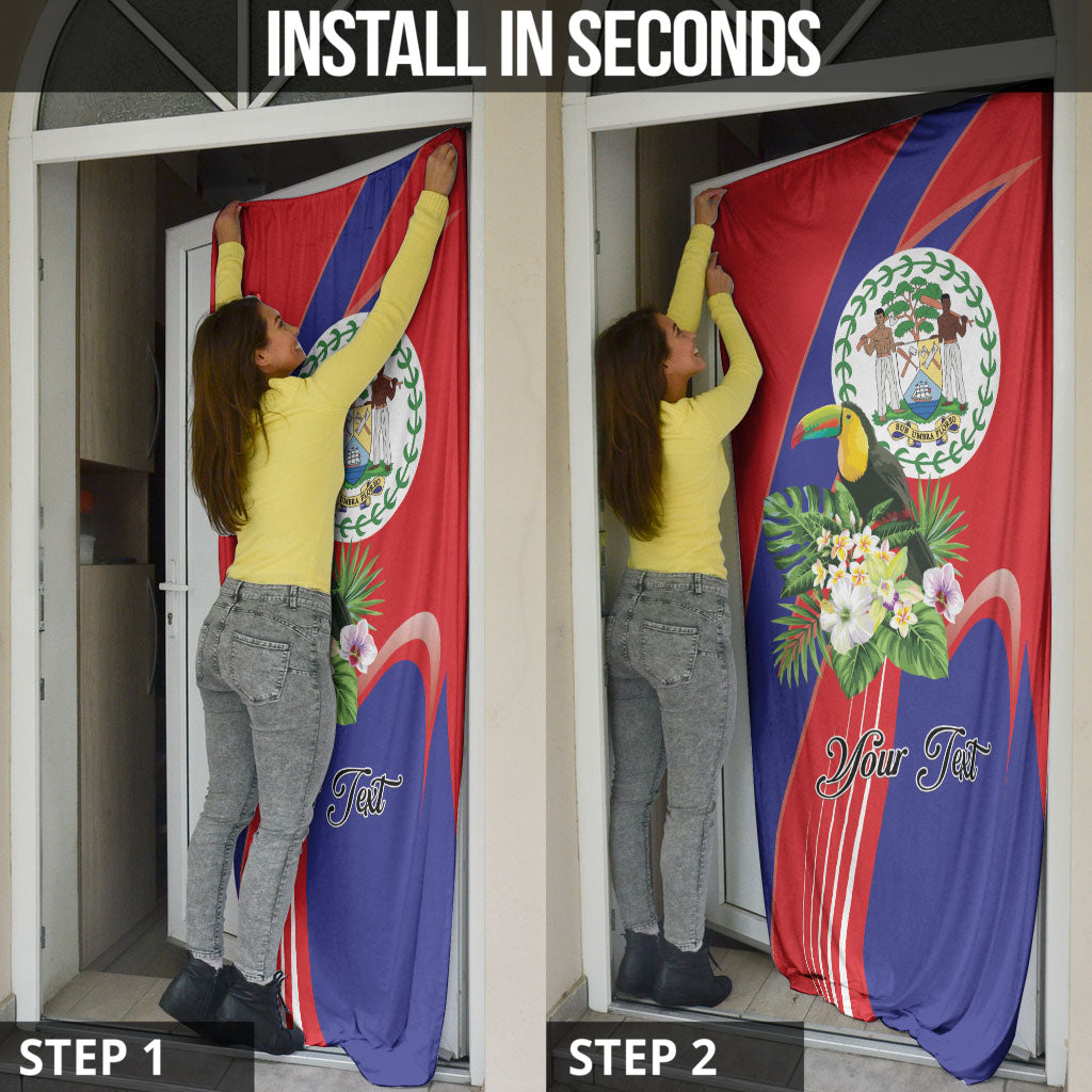 Personalized Belize Toucan Tropical Door Cover Happy Independence Day