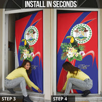 Personalized Belize Toucan Tropical Door Cover Happy Independence Day