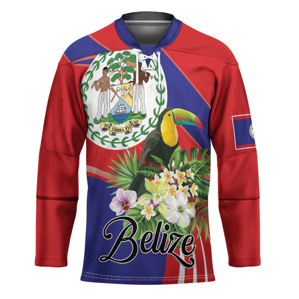 Personalized Belize Toucan Tropical Hockey Jersey Happy Independence Day
