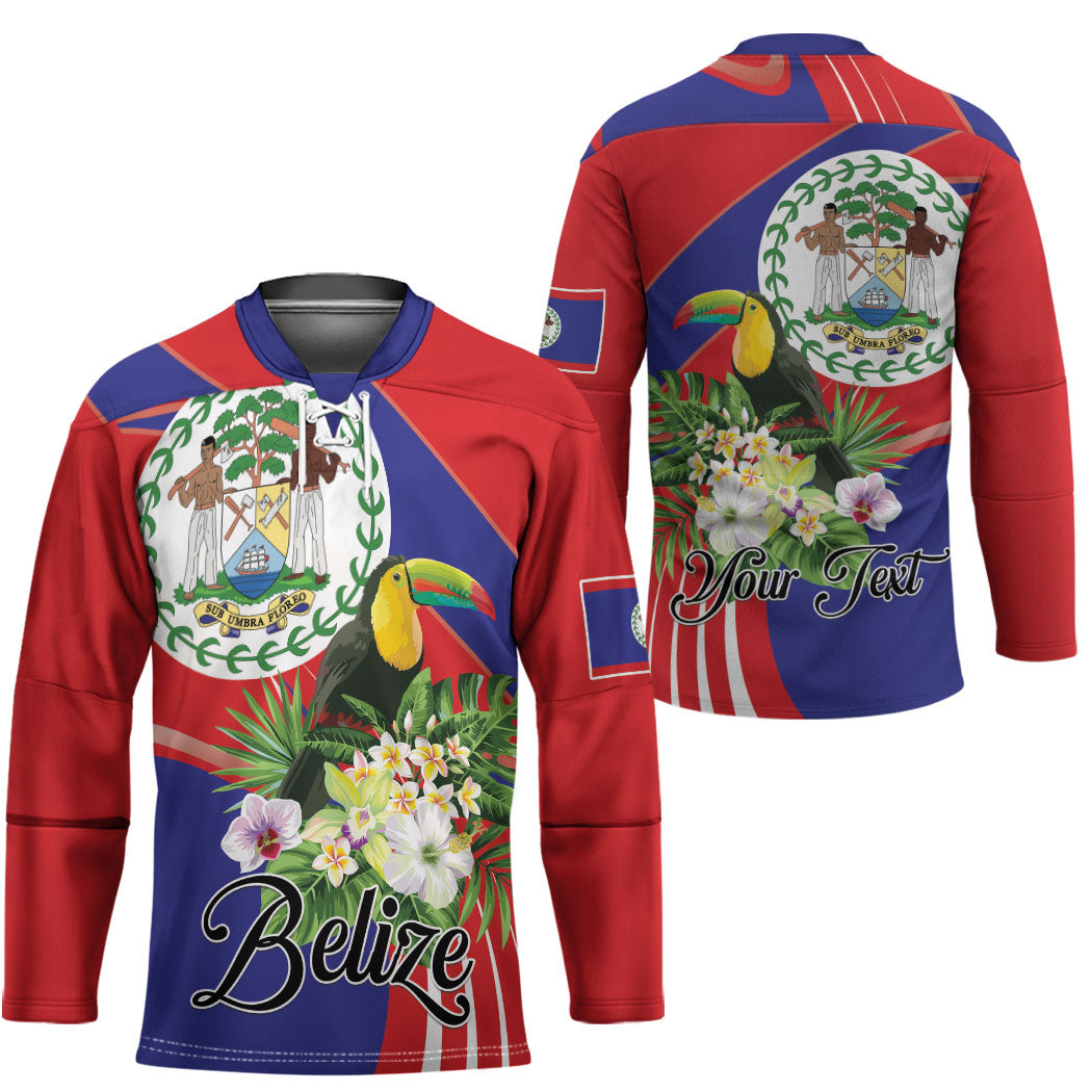 Personalized Belize Toucan Tropical Hockey Jersey Happy Independence Day