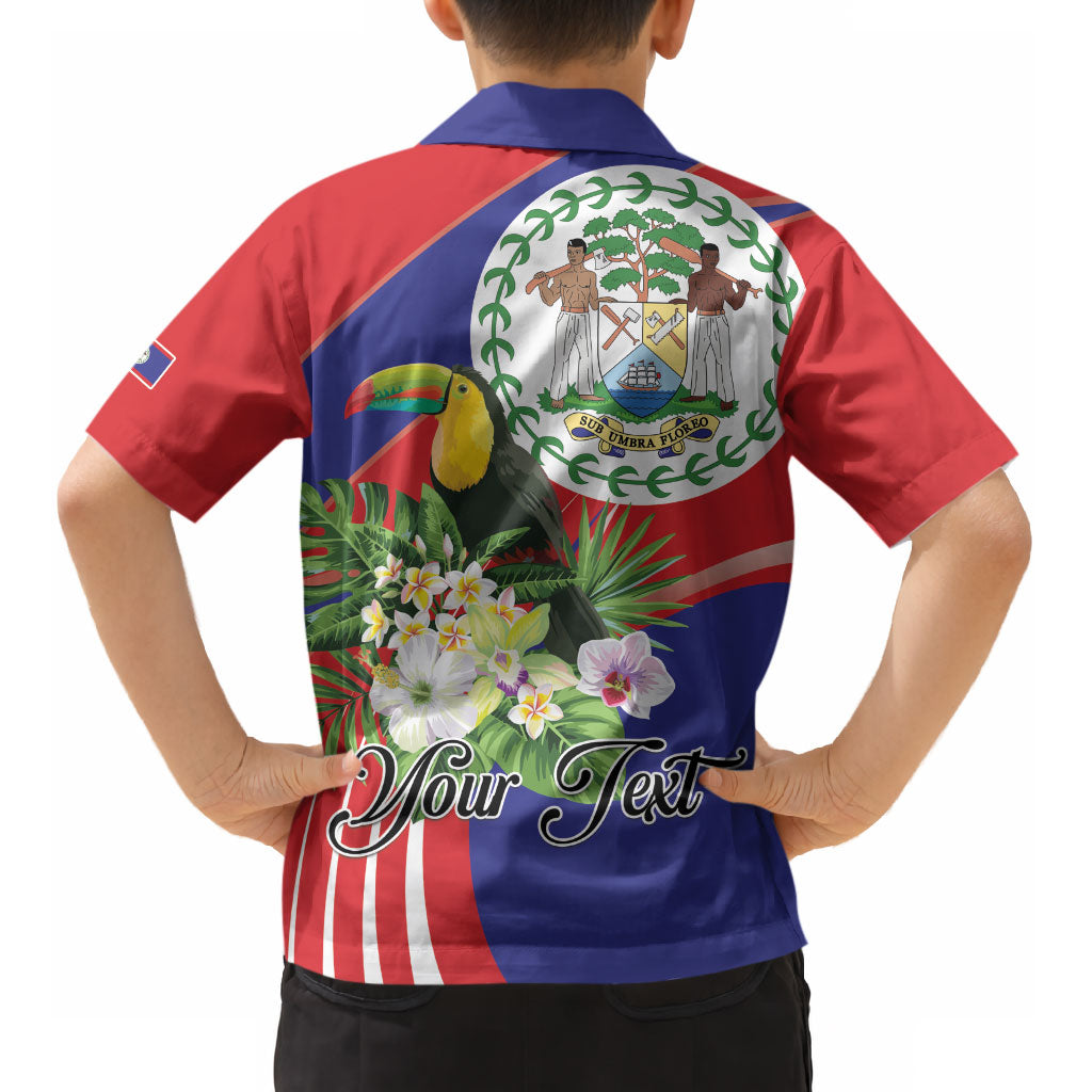 Personalized Belize Toucan Tropical Kid Hawaiian Shirt Happy Independence Day