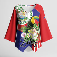 Personalized Belize Toucan Tropical Kimono Sleeve Blouse Happy Independence Day