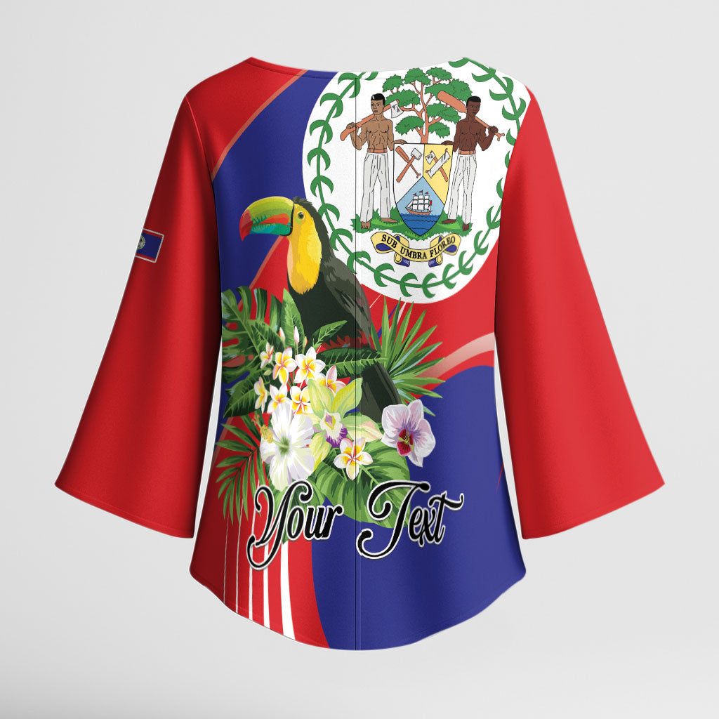 Personalized Belize Toucan Tropical Kimono Sleeve Blouse Happy Independence Day