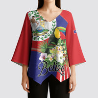 Personalized Belize Toucan Tropical Kimono Sleeve Blouse Happy Independence Day