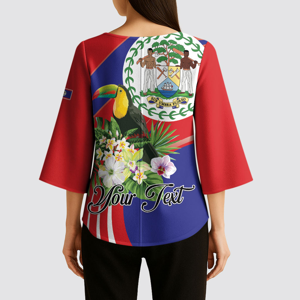 Personalized Belize Toucan Tropical Kimono Sleeve Blouse Happy Independence Day