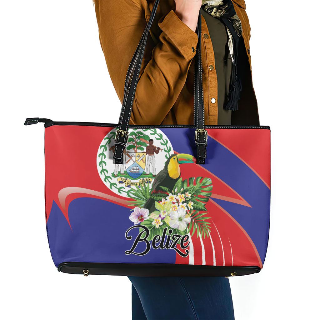 Belize Toucan Tropical Leather Tote Bag Happy Independence Day