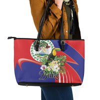 Belize Toucan Tropical Leather Tote Bag Happy Independence Day