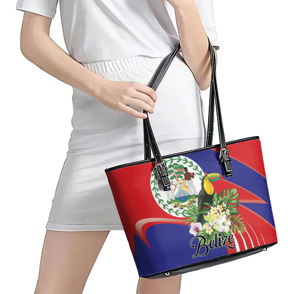 Belize Toucan Tropical Leather Tote Bag Happy Independence Day