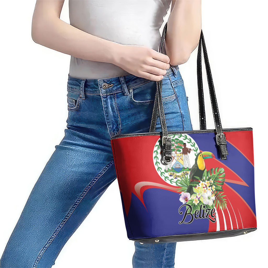 Belize Toucan Tropical Leather Tote Bag Happy Independence Day