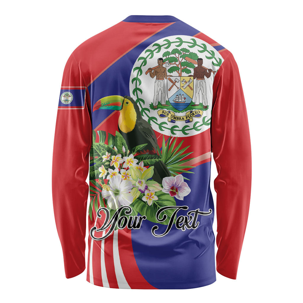 Personalized Belize Toucan Tropical Long Sleeve Shirt Happy Independence Day