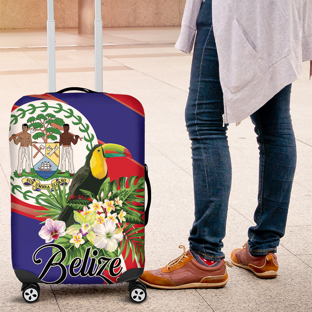 Belize Toucan Tropical Luggage Cover Happy Independence Day