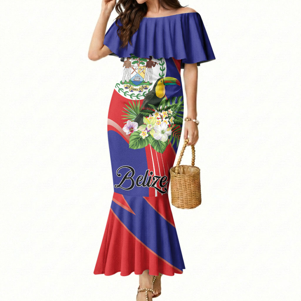 Personalized Belize Toucan Tropical Mermaid Dress Happy Independence Day