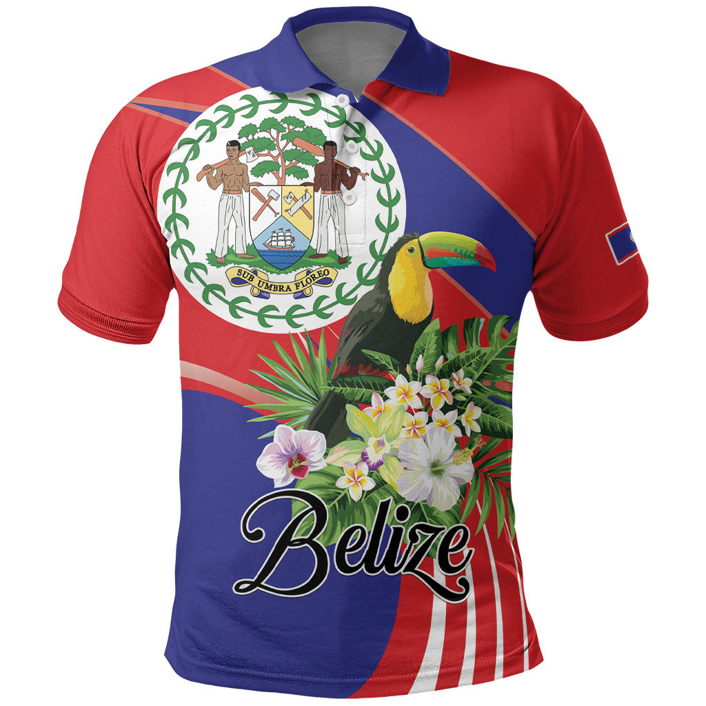Personalized Belize Toucan Tropical Polo Shirt Happy Independence Day
