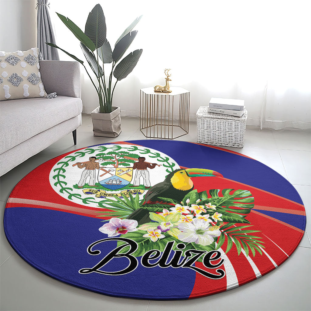 Belize Toucan Tropical Round Carpet Happy Independence Day