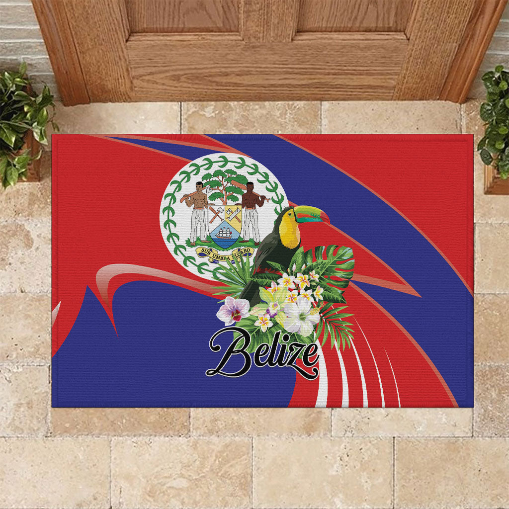 Belize Toucan Tropical Rubber Doormat Happy Independence Day