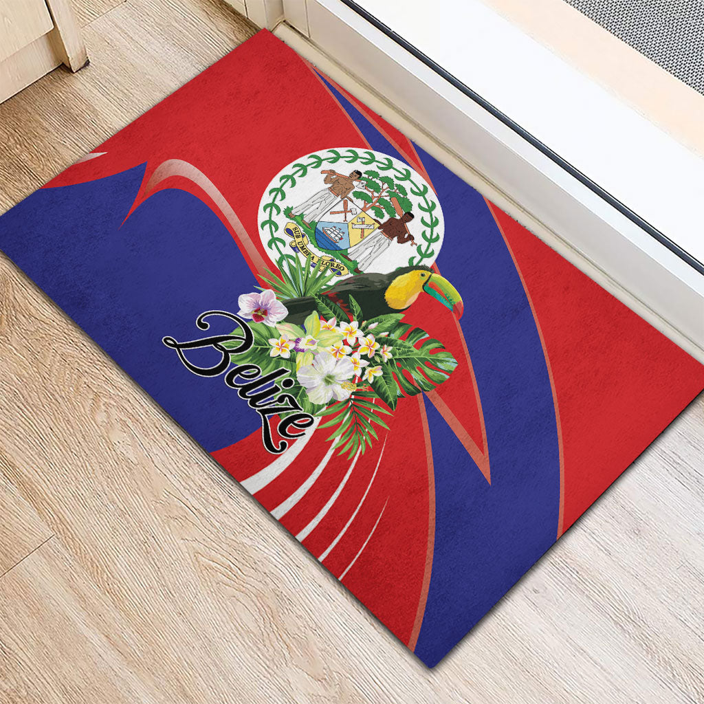 Belize Toucan Tropical Rubber Doormat Happy Independence Day
