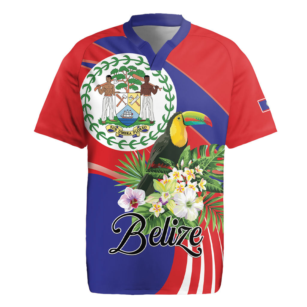 Personalized Belize Toucan Tropical Rugby Jersey Happy Independence Day