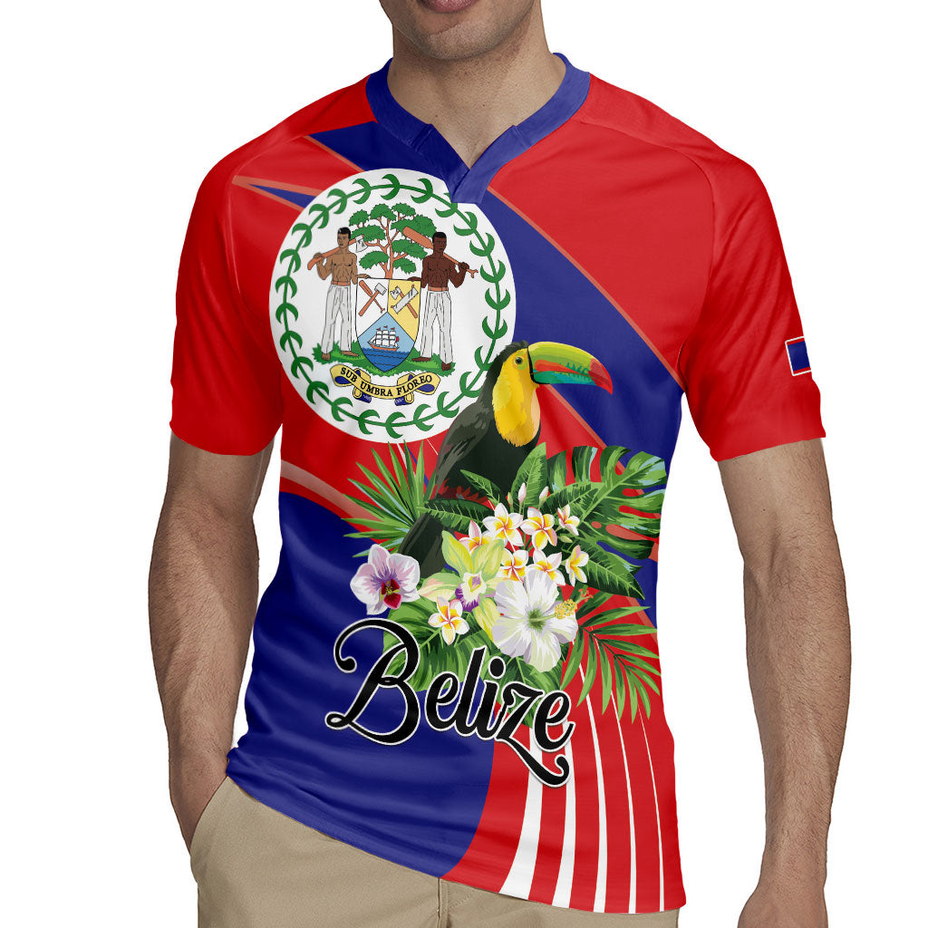 Personalized Belize Toucan Tropical Rugby Jersey Happy Independence Day
