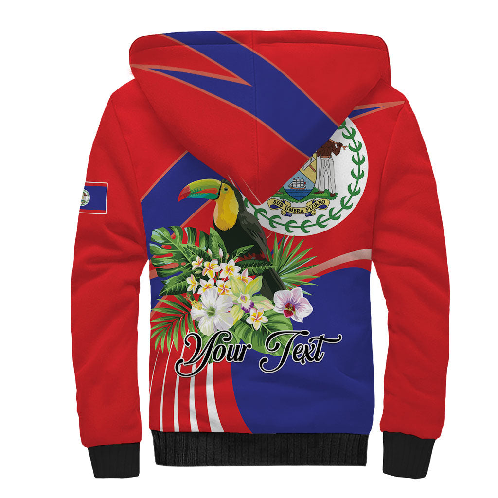 Personalized Belize Toucan Tropical Sherpa Hoodie Happy Independence Day