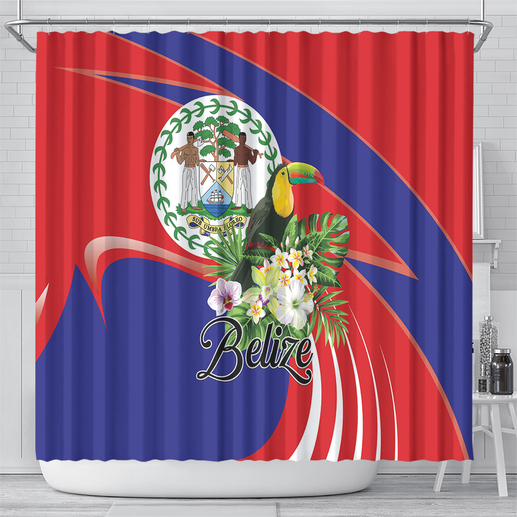 Belize Toucan Tropical Shower Curtain Happy Independence Day