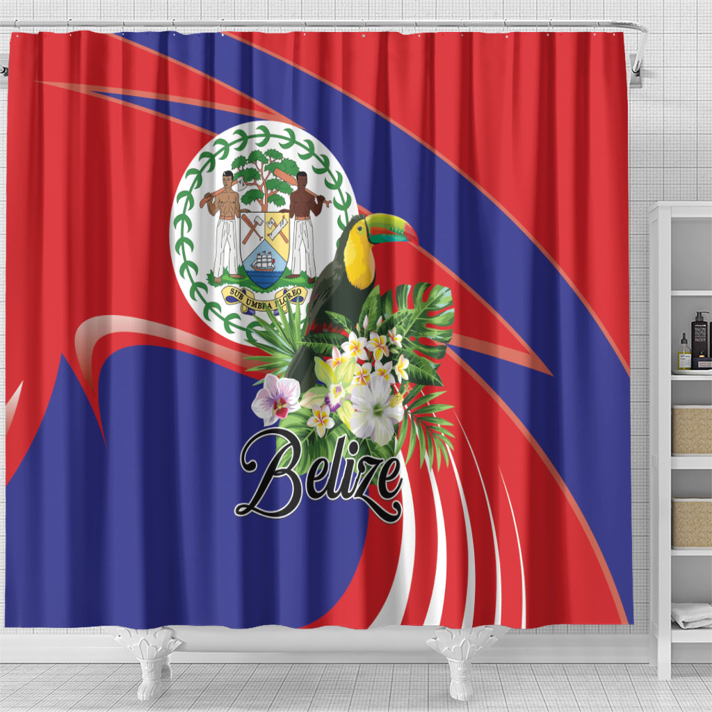 Belize Toucan Tropical Shower Curtain Happy Independence Day