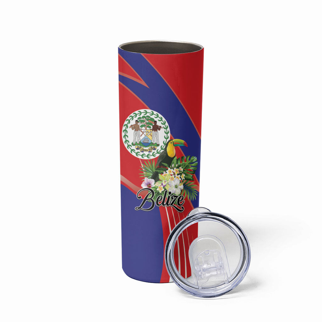 Personalized Belize Toucan Tropical Skinny Tumbler Happy Independence Day
