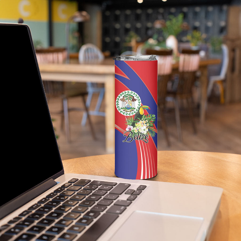 Personalized Belize Toucan Tropical Skinny Tumbler Happy Independence Day