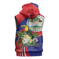 Personalized Belize Toucan Tropical Sleeveless Zip Hoodie Happy Independence Day