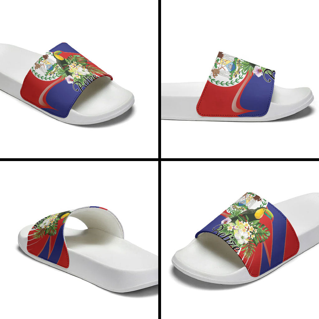 Belize Toucan Tropical Slide Sandals Happy Independence Day