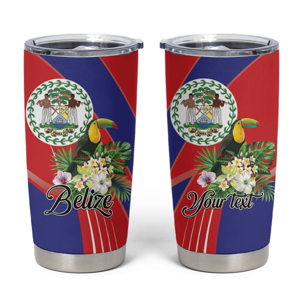 Personalized Belize Toucan Tropical Tumbler Cup Happy Independence Day