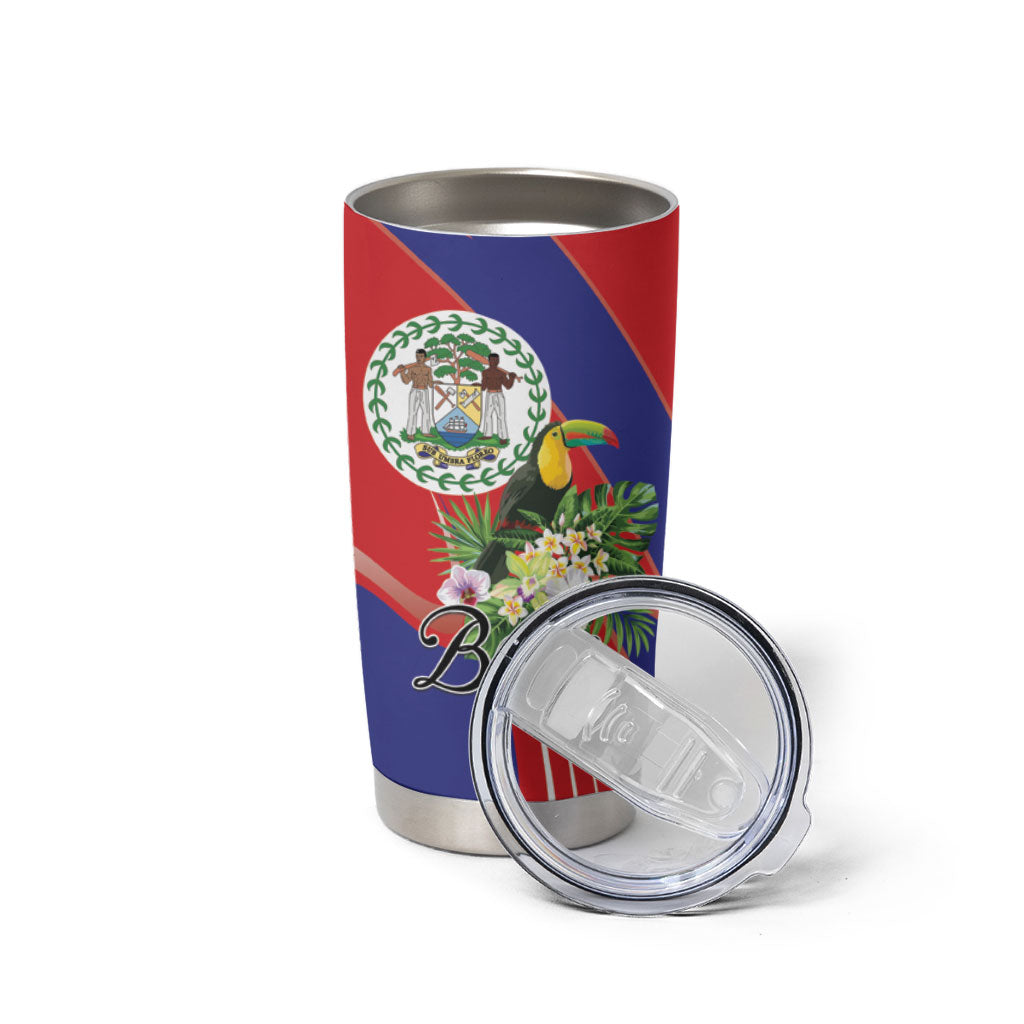 Personalized Belize Toucan Tropical Tumbler Cup Happy Independence Day