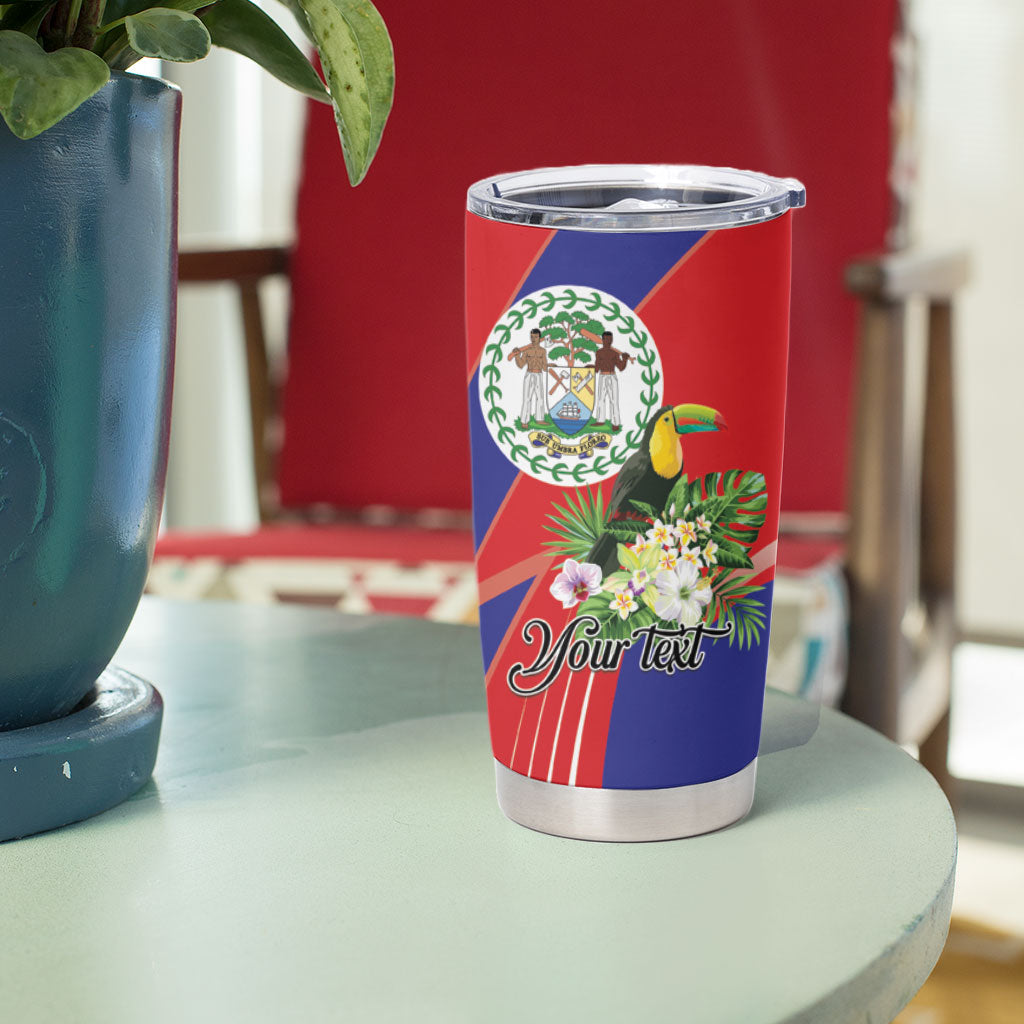 Personalized Belize Toucan Tropical Tumbler Cup Happy Independence Day
