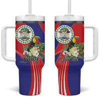 Personalized Belize Toucan Tropical Tumbler With Handle Happy Independence Day