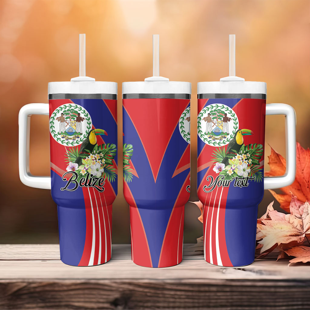 Personalized Belize Toucan Tropical Tumbler With Handle Happy Independence Day