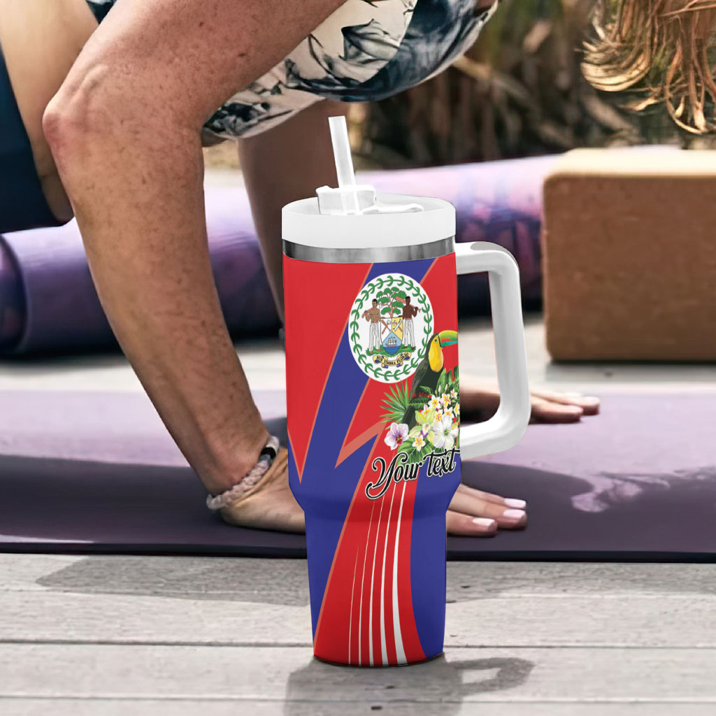 Personalized Belize Toucan Tropical Tumbler With Handle Happy Independence Day
