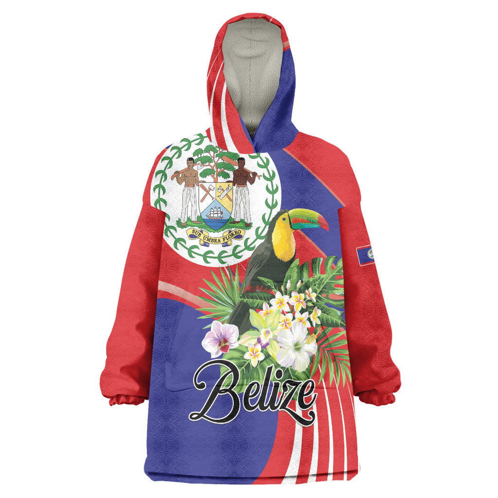 Personalized Belize Toucan Tropical Wearable Blanket Hoodie Happy Independence Day