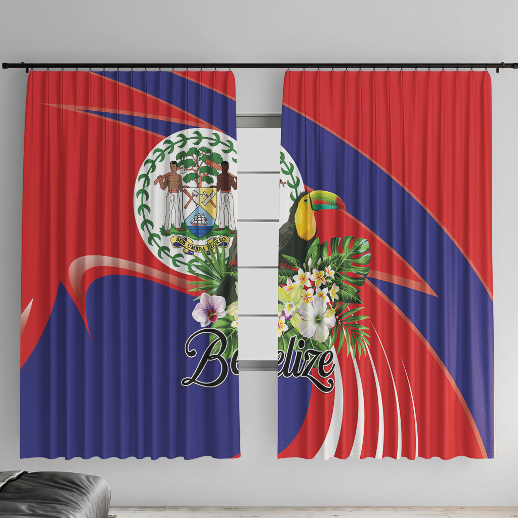 Belize Toucan Tropical Window Curtain Happy Independence Day